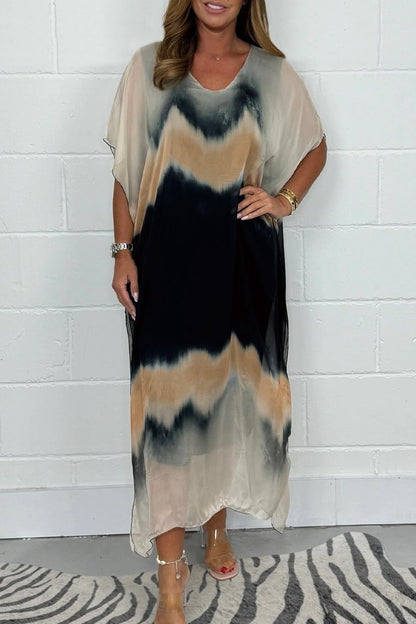 Women's long Chiffon Maxi Dip Dye Dress