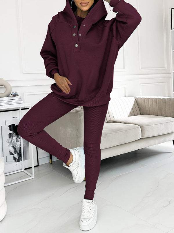 Women Fall&Winter Hooded Casual and Comfortable Sweatshirt Suit