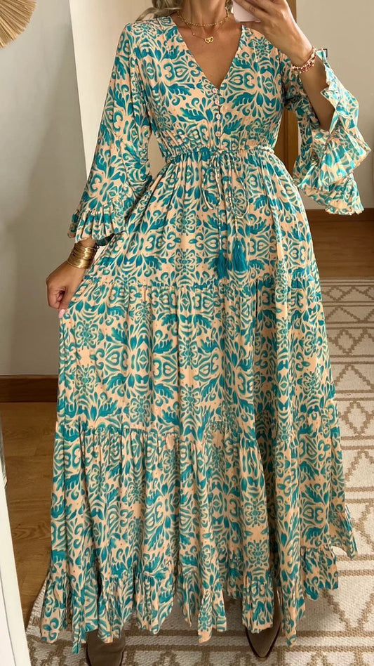 Women's Casual Print Long Sleeve Dress