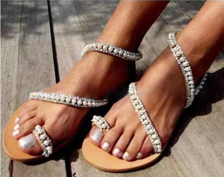 Rhinestone Bohemian Beach Sandals