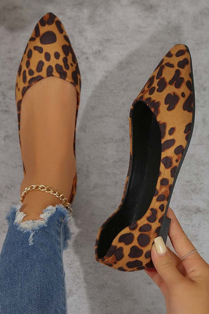 Women's Pointed Toe Leopard Flats