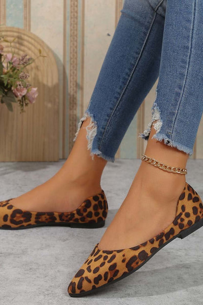 Women's Pointed Toe Leopard Flats