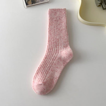 drawstring socks solid color warm mid-rise socks women