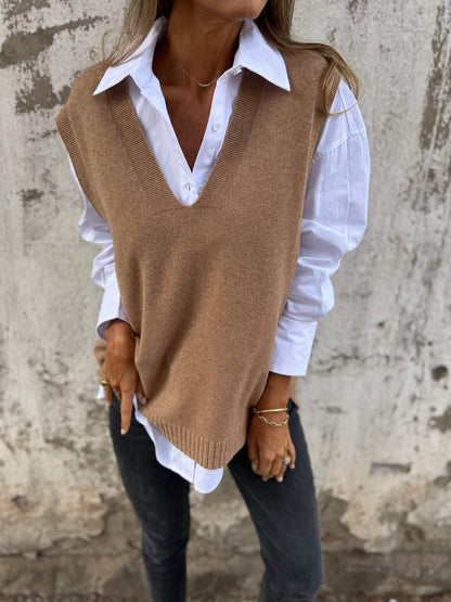 V-neck Knitted Vest