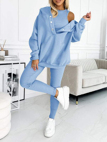 Women Fall&Winter Hooded Casual and Comfortable Sweatshirt Suit