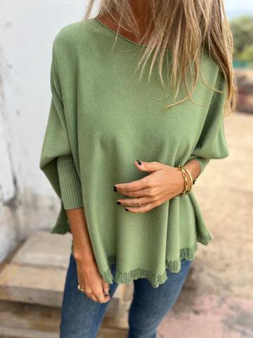 Casual Round Neck Lace Top