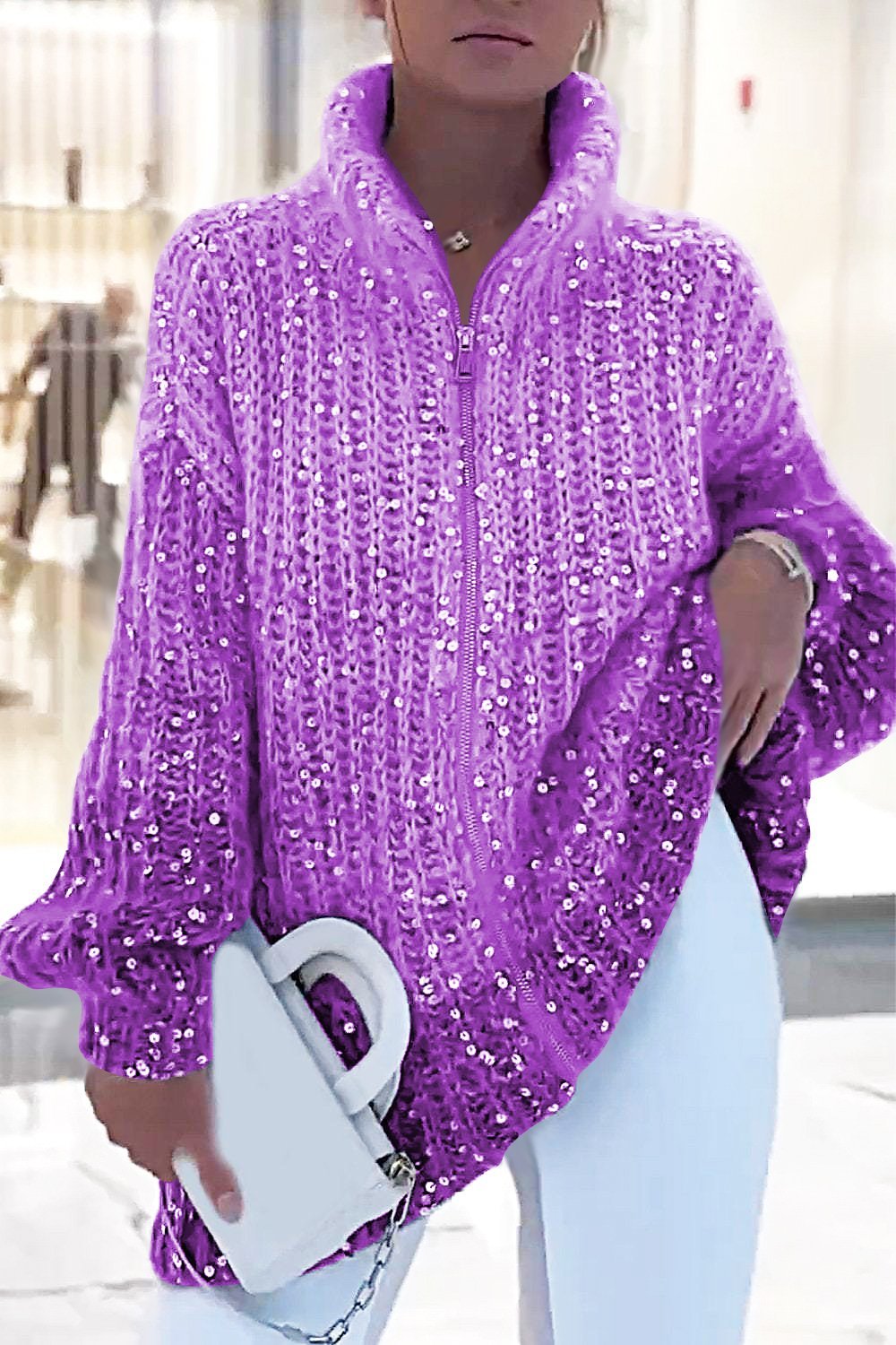 Women's Sparkling Sweater Cardigan