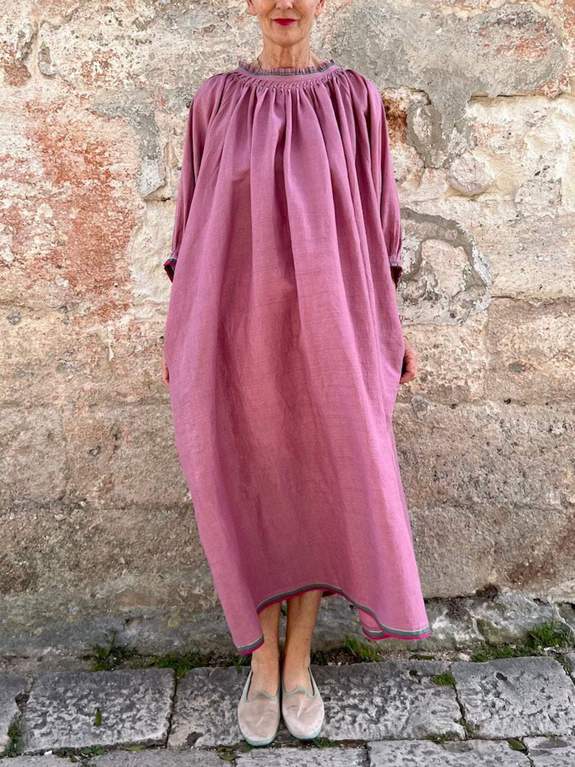 Women's Long Sleeve Cotton And Linen Dress