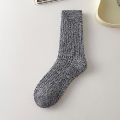 drawstring socks solid color warm mid-rise socks women