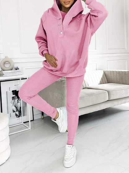 Women Fall&Winter Hooded Casual and Comfortable Sweatshirt Suit