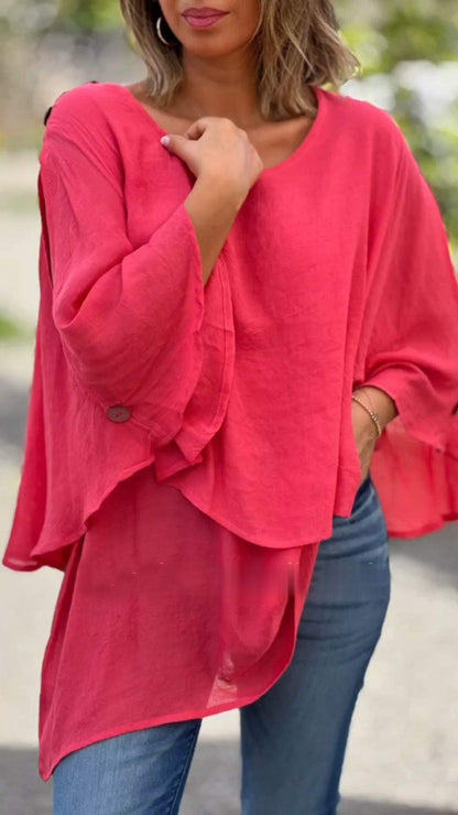 Women Chiffon Cozy Irregular Top