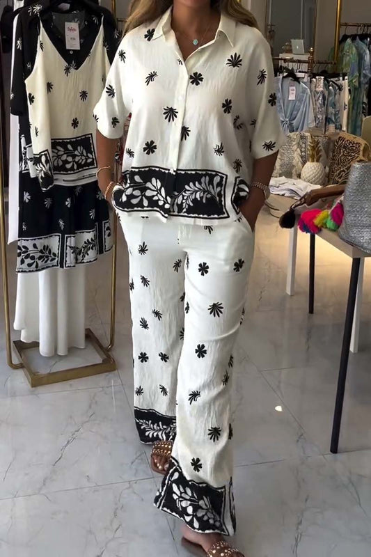 Women's casual printed two-piece set