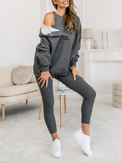 Women Fall&Winter Hooded Casual and Comfortable Sweatshirt Suit